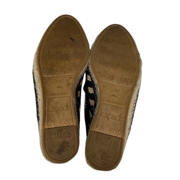 LOEFFLER RANDALL Alfie Raffia Black Tan Striped Espadrille Sneakers - Picture 12 of 12